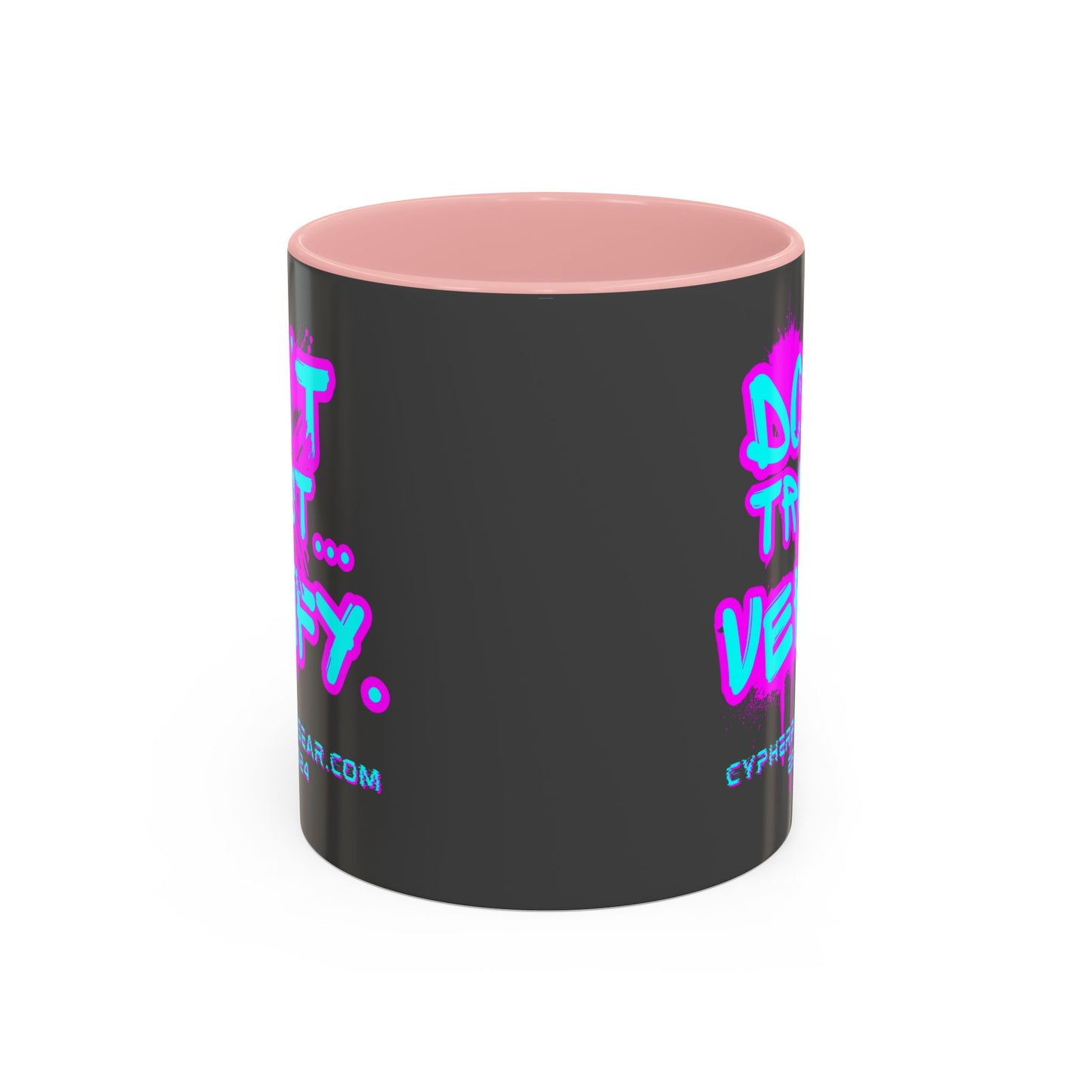 Don't Trust...Verify. Grey Accent Mug by cypherpunkgear.com