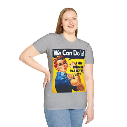 I Am Woman Watch Me Vote Rosie LTcolors Unisex T-Shirt by cypherpunkgear.com
