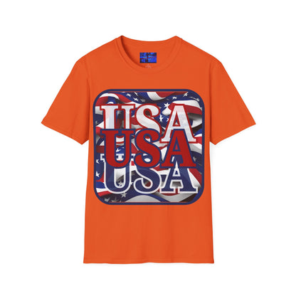 RED White and Blue USA Patriot Light colors Unisex T-Shirt by cypherpunkgear.com