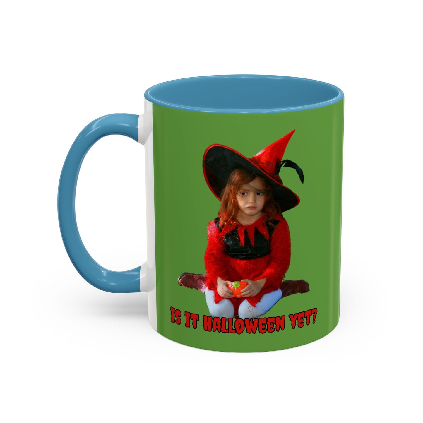 Is it Halloween yet? Green Accent Mug by CreepyCrafts.boo