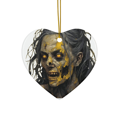 Rose Rottingham Has Risen Ceramic Heart Ornament by CreepyCrafts.boo