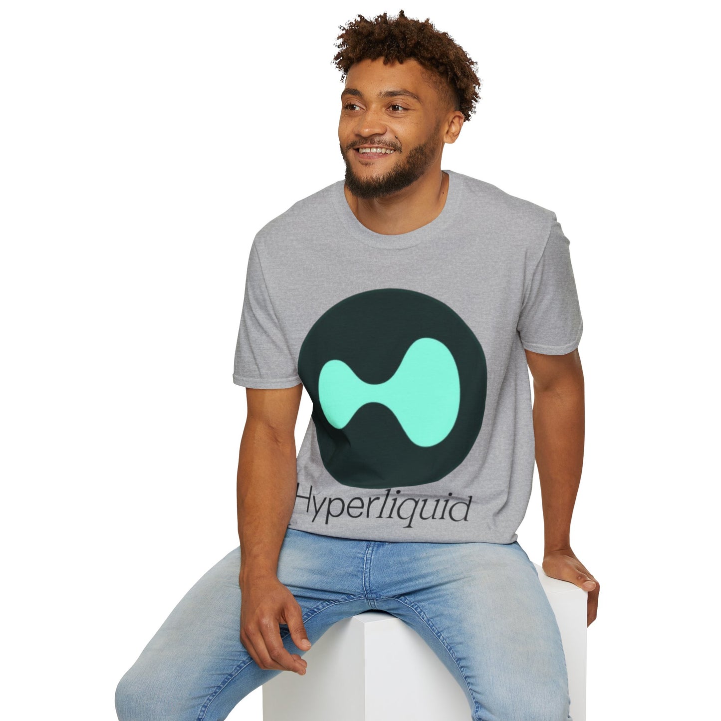 Hyperliquid Black font Unisex T-Shirt by cypherpunkgear.com