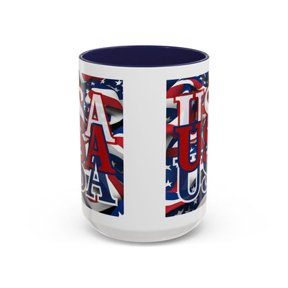 USA Red font Center Patriot Accent Mug by cypherpunkgear.com