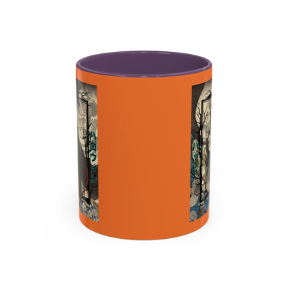 Yōkai Happy Halloween Orange Accent Mug by CreepyCrafts.boo