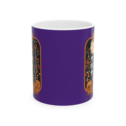 Spooktacular Skeletons of Halloween Purple Mug by CreepyCrafts.boo