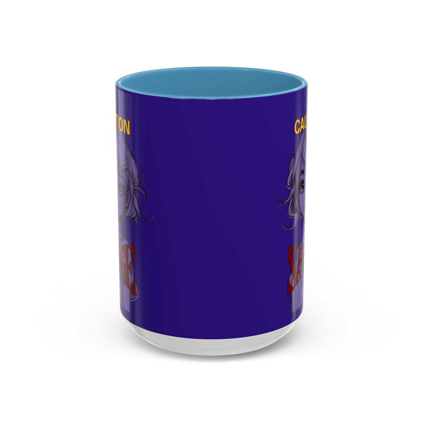 Caution, Savage Dark Purple Accent Mug by cypherpunkgear.com