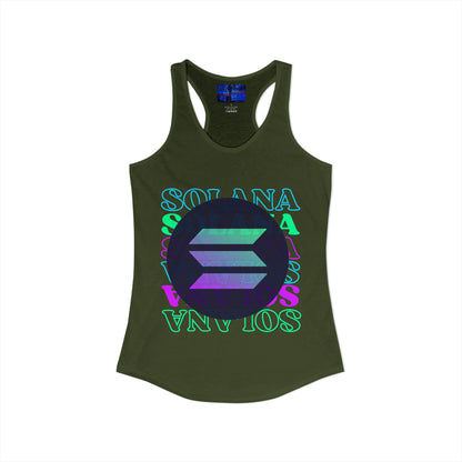 Solana, Solana, Solana (SOL) Women's Racerback Tank Top by cypherpunkgear.com