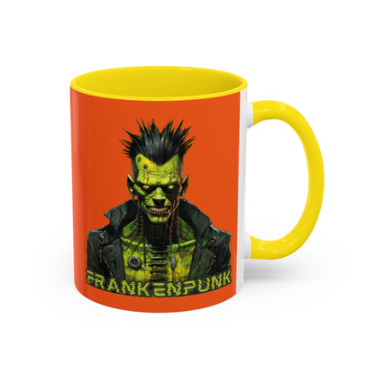 Frankenpunk Orange Accent Mug by CreepyCrafts.boo