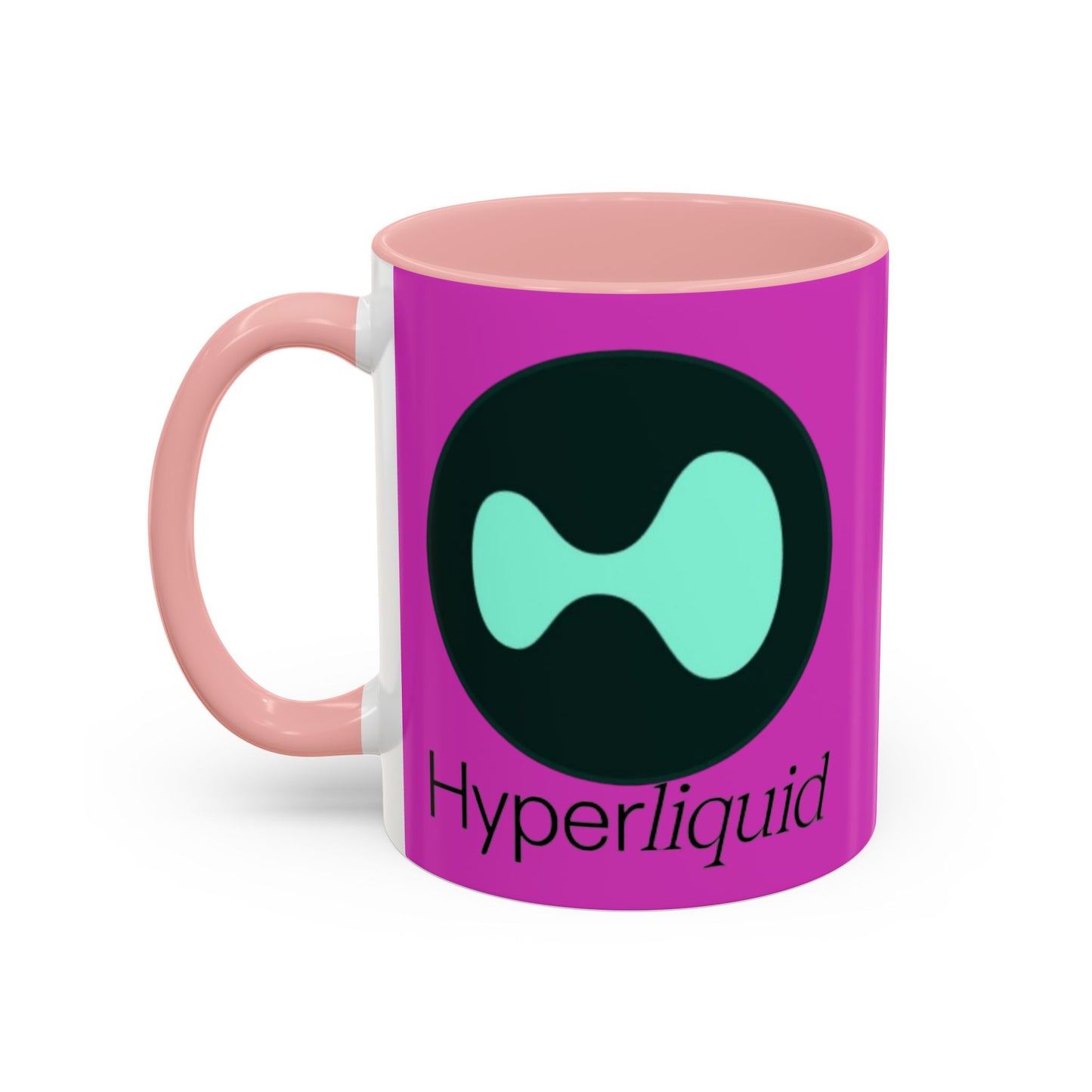 Hyperliquid Black font Pink Accent Mug by cypherpunkgear.com