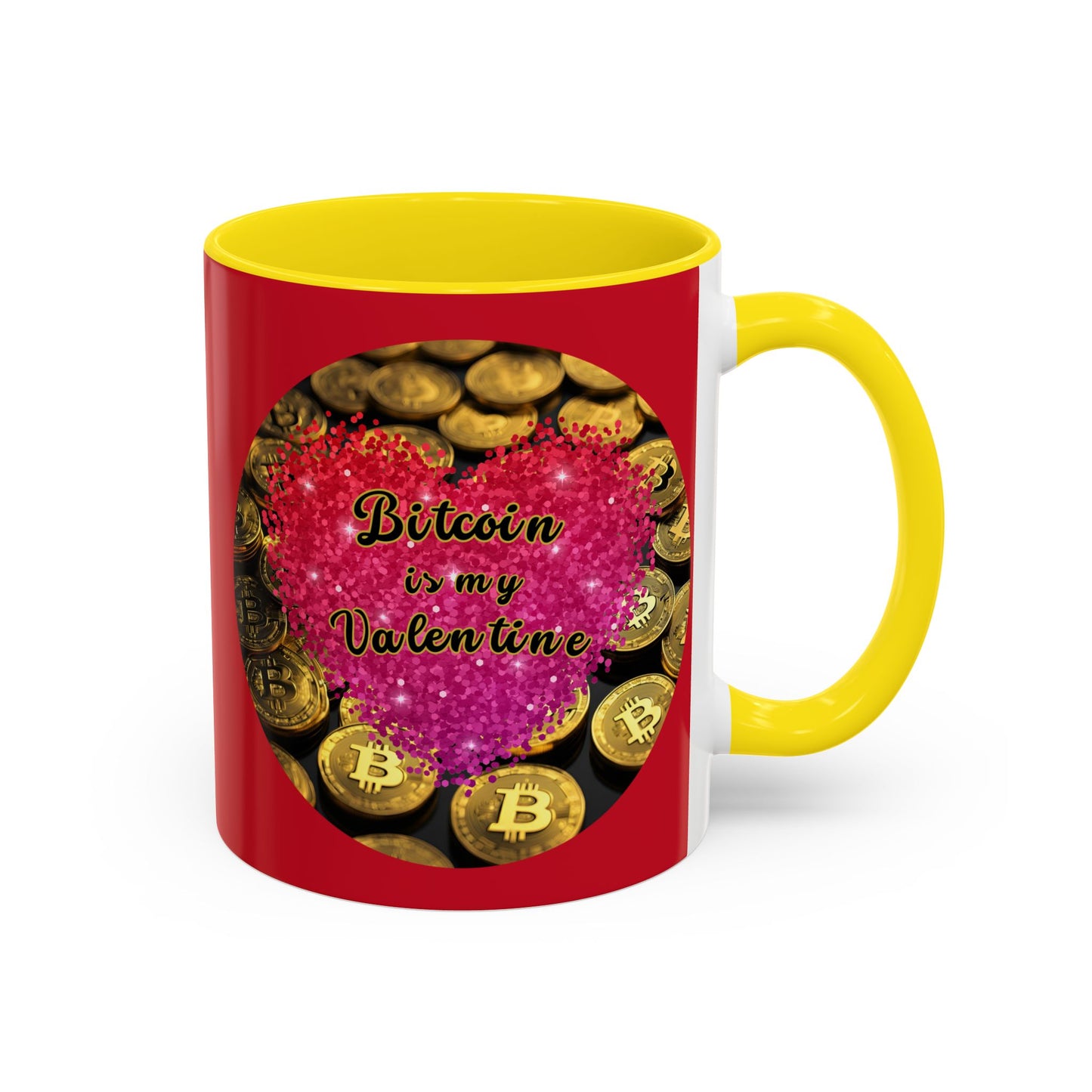 Bitcoin is My Valentine Red Accent Mug by cypherpunkgear.com