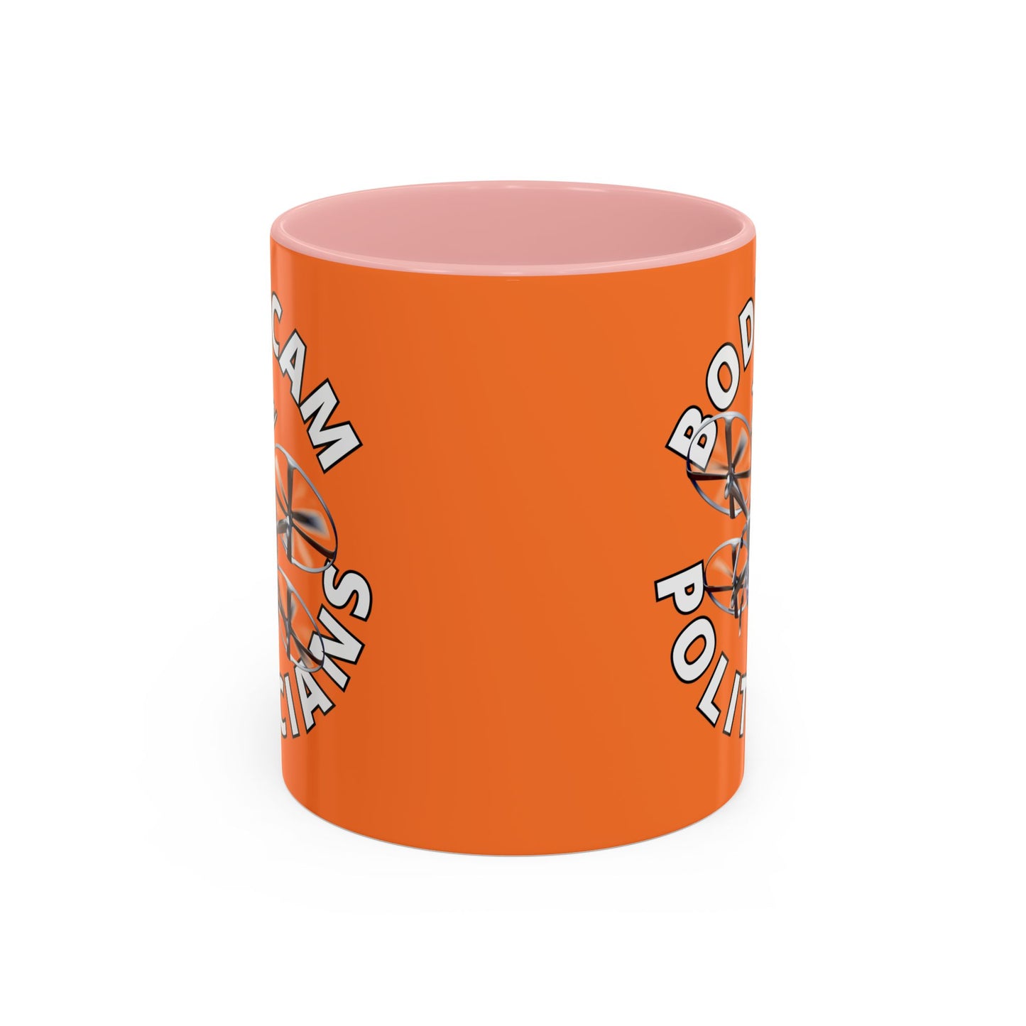 Bodycam the Politicians Drone Orange Accent Mug by cypherpunkgear.com