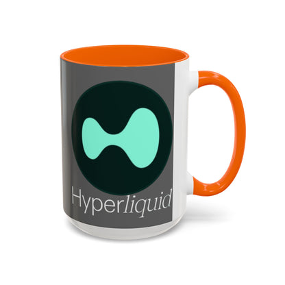 Hyperliquid White font Grey Accent Mug by cypherpunkgear.com