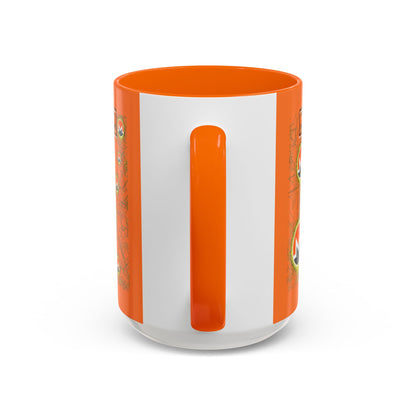 Monero (XMR) don't assume your freedoms are assured Orange Accent Mug by cypherpunkgear.com