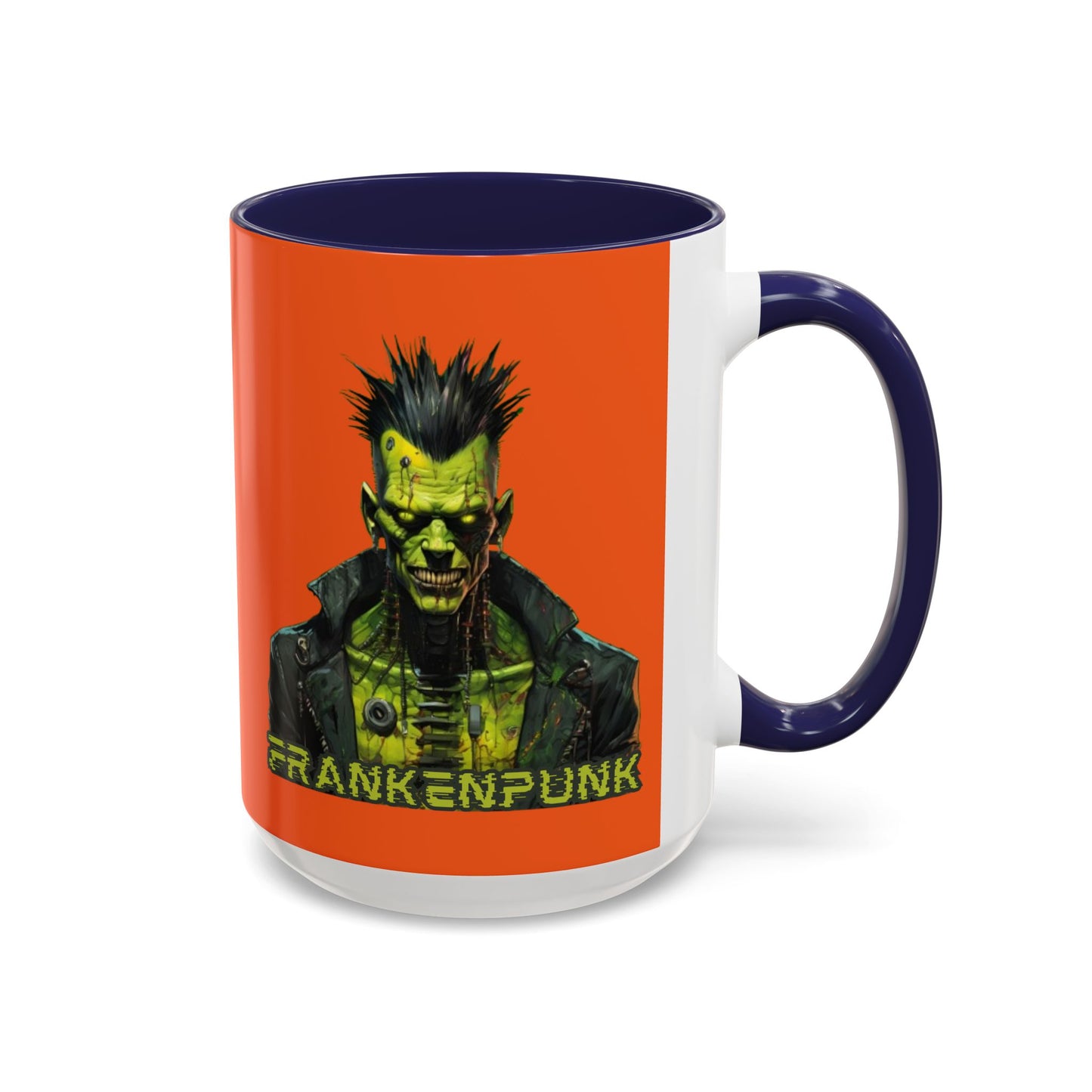 Frankenpunk Orange Accent Mug by CreepyCrafts.boo