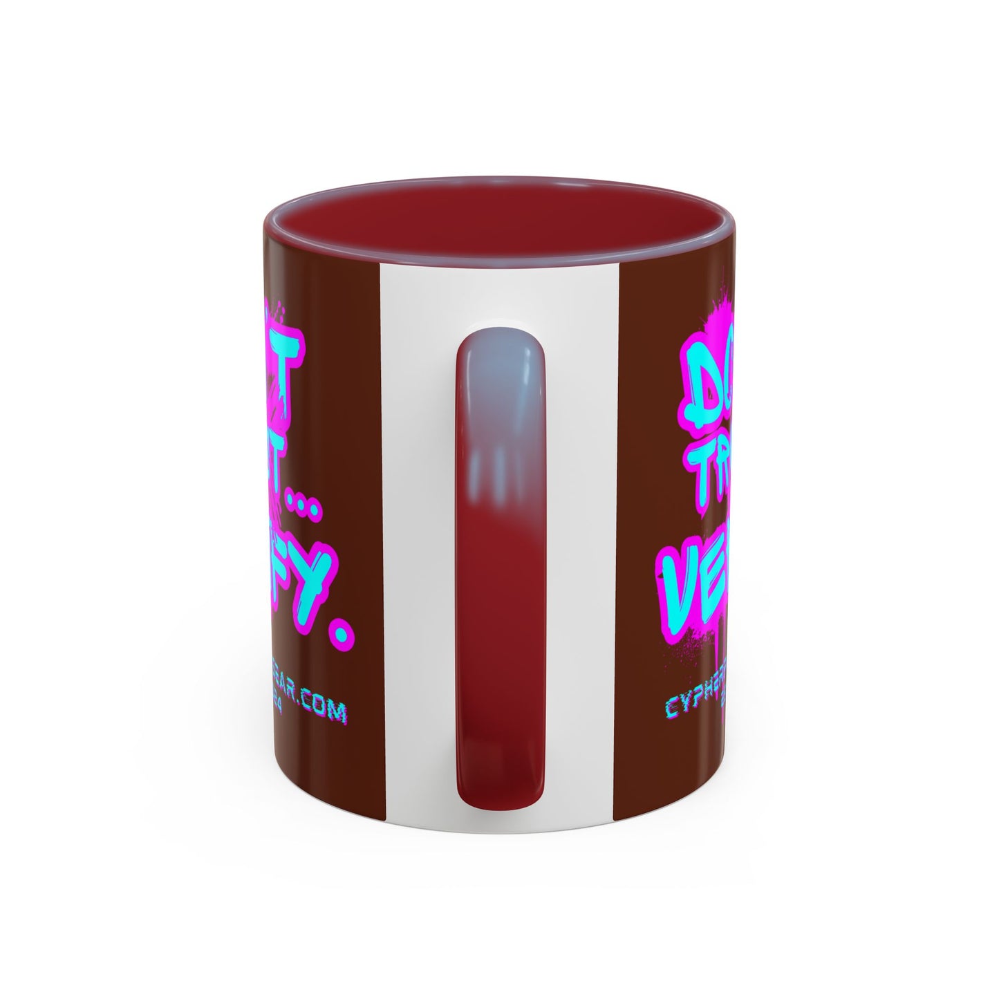 Don't Trust...Verify. Brown Accent Mug by cypherpunkgear.com
