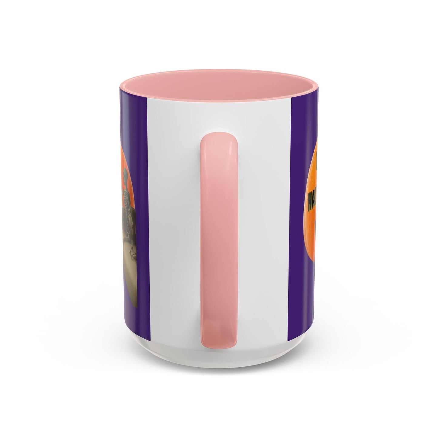 Is it Halloween yet? Skeleton's Giant Pumpkin Purple Accent Mug by CreepyCrafts.boo