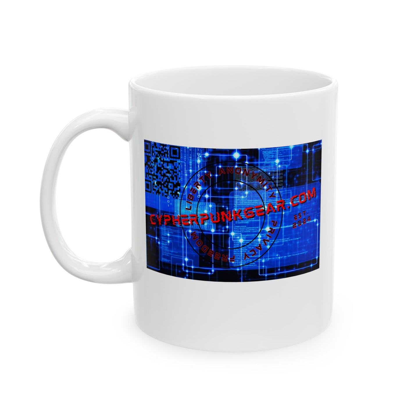 Cypherpunkgear.com logo White Mug by cypherpunkgear.com