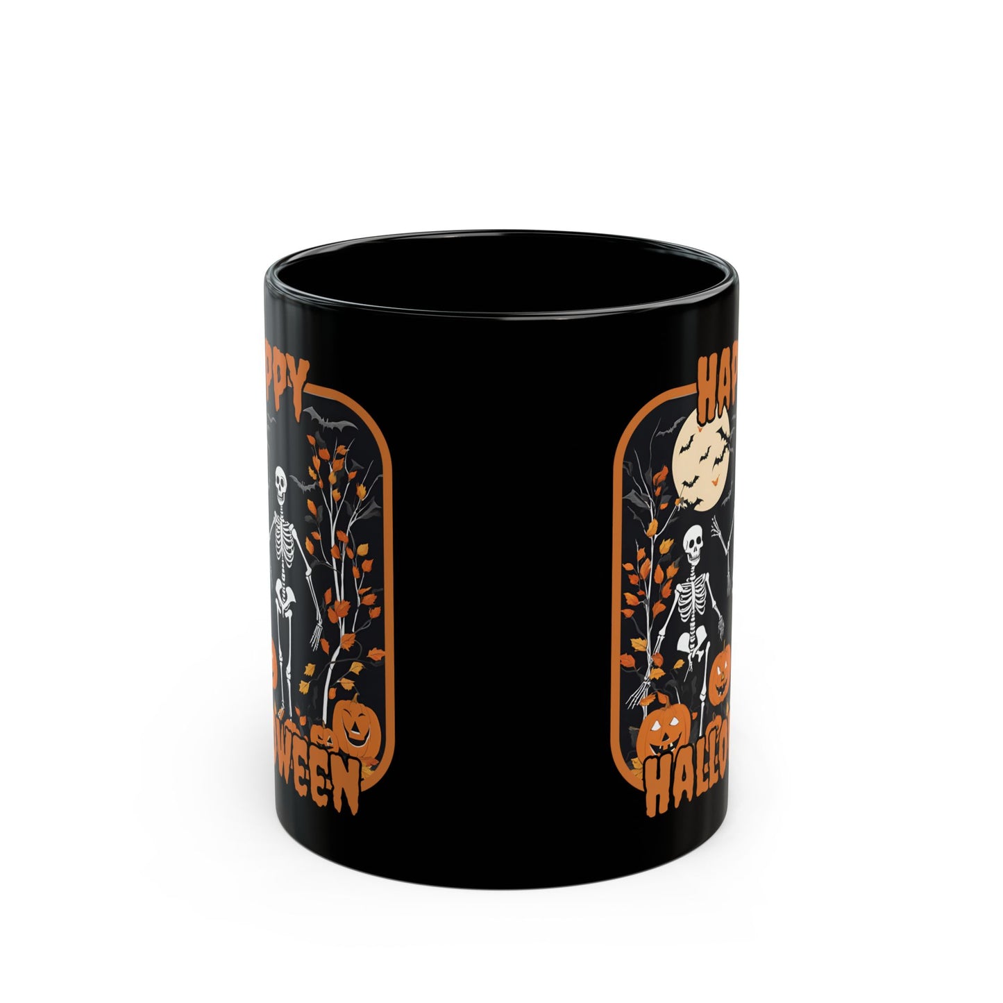 Spooktacular Skeletons of Halloween Black Mug by CreepyCrafts.boo