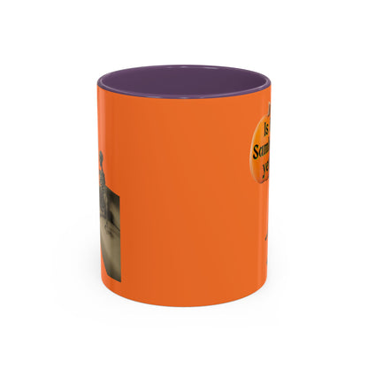 Is it Samhain yet? Skeleton's Pumpkin Orange Accent Mug by CreepyCrafts.boo
