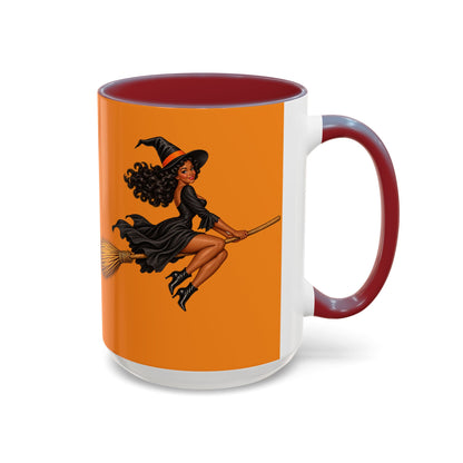 Velvet Vex Orange Accent Mug by CreepyCrafts.boo