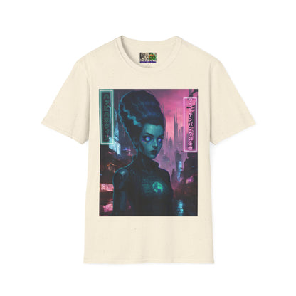 Neon Bride of Frankenstein Light colors Unisex T-Shirt by CreepyCrafts.boo