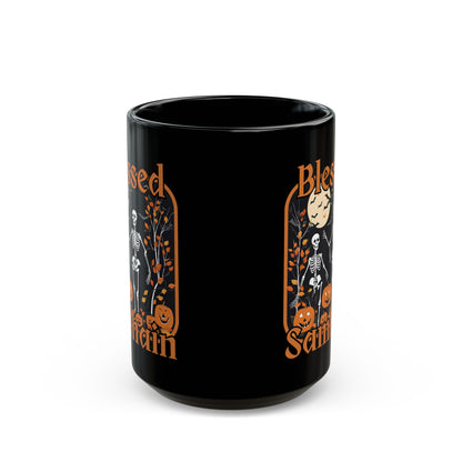 Spooktacular Skeletons of Samhain Black Mug by CreepyCrafts.boo