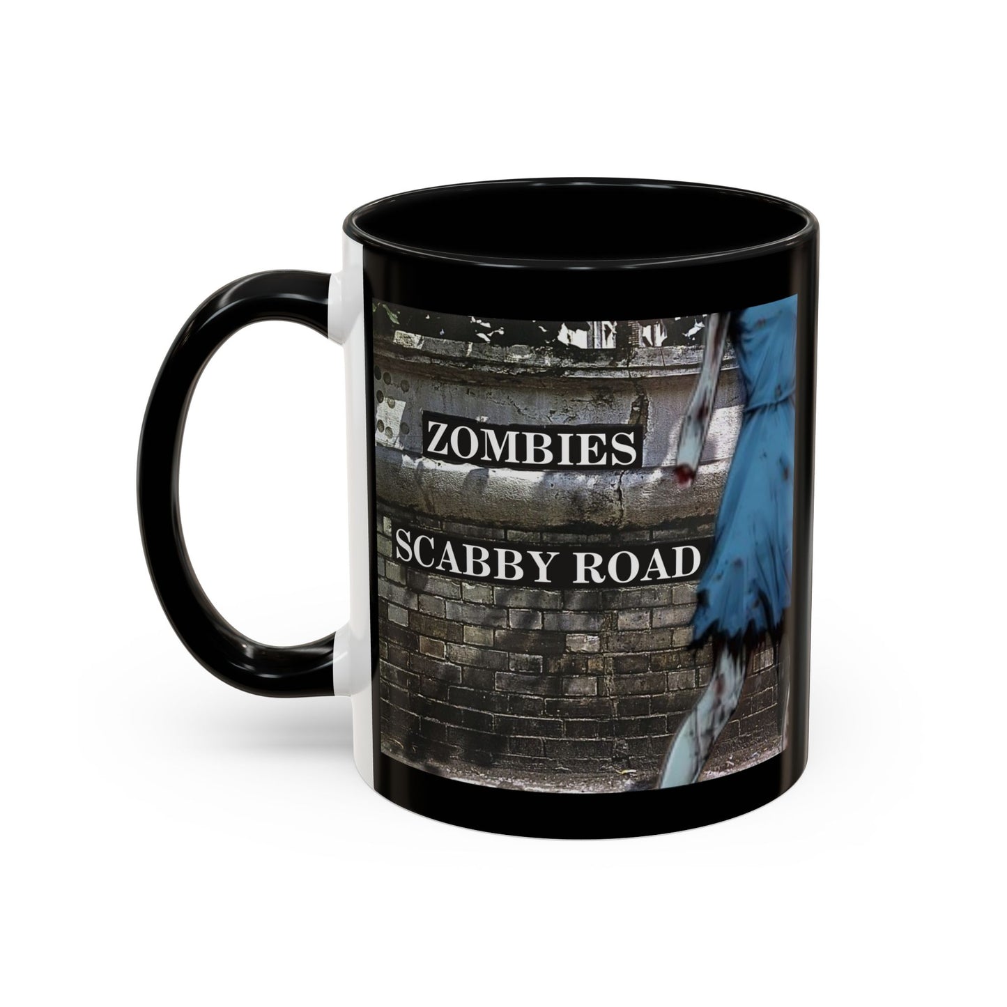 2-sided, Scabby Road Black Accent Mug by CreepyCrafts.boo