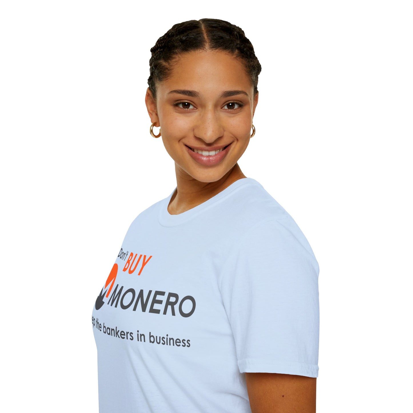 Don't buy Monero (XMR) Light colors Unisex T-Shirt by cypherpunkgear.com