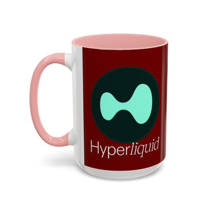 Hyperliquid White font Red Accent Mug by cypherpunkgear.com