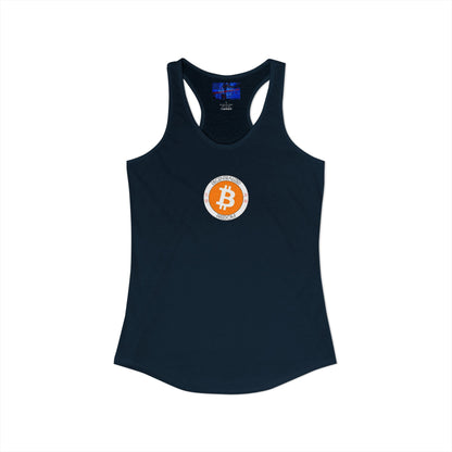 2-sided, Bitcoin (BTC) Decentralized Freedom Women's Racerback Tank Top by cypherpunkgear.com
