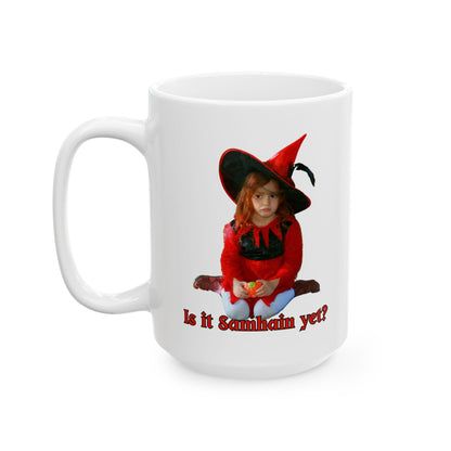 Is it Samhain yet? White Mug by CreepyCrafts.boo