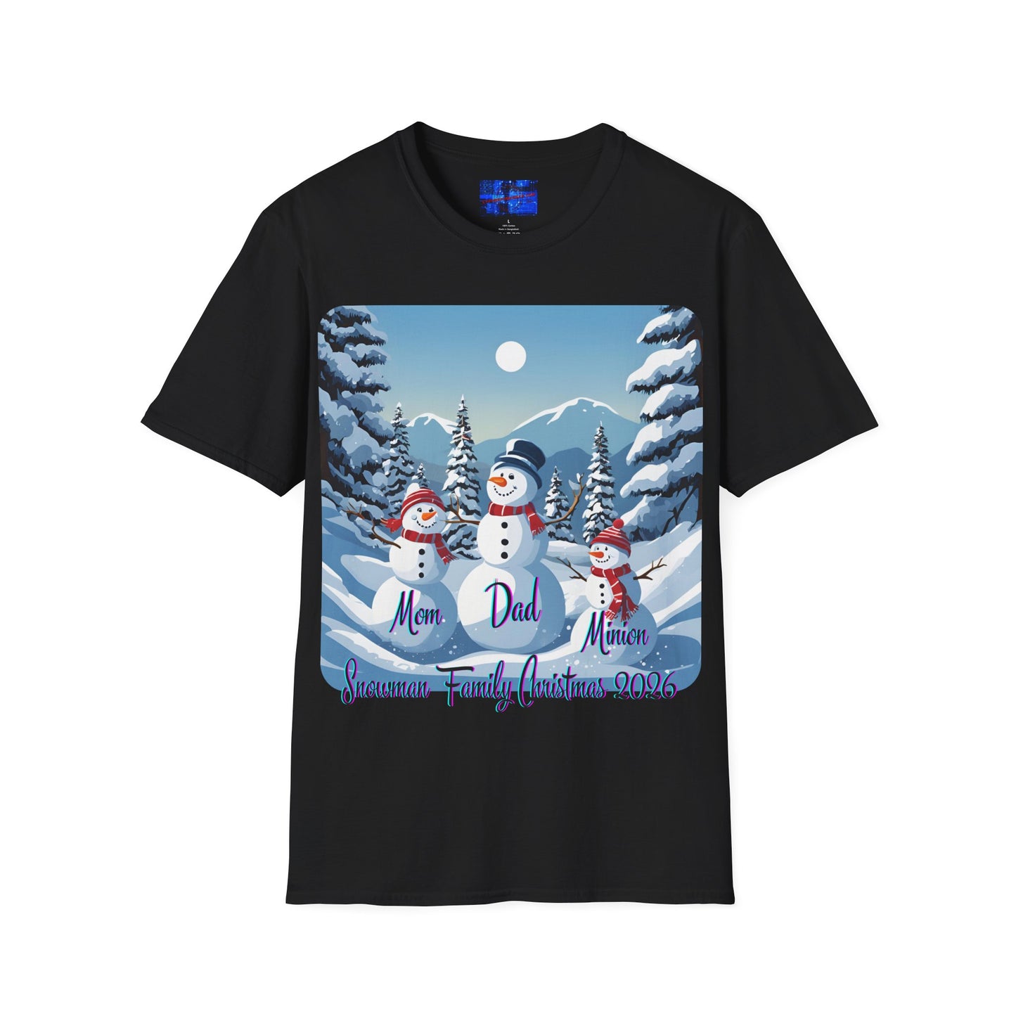 Snowman Family of 3 Dark colors Unisex T-Shirt by cypherpunkgear.com