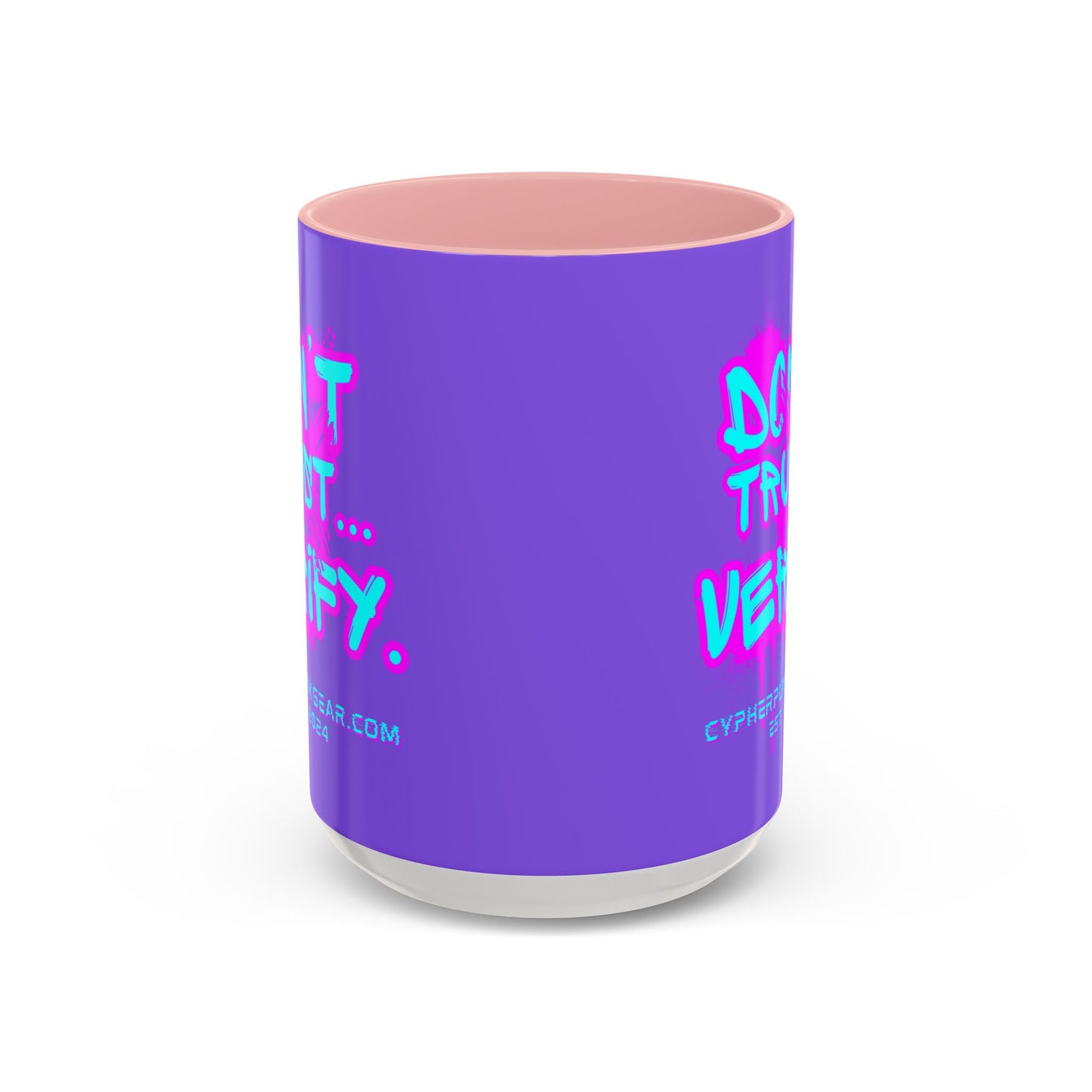 Don't Trust...Verify. Light Purple Accent Mug by cypherpunkgear.com