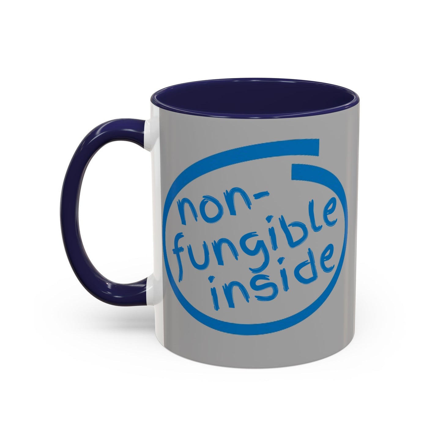 Non-Fungible Inside Grey Accent Mug by cypherpunkgear.com