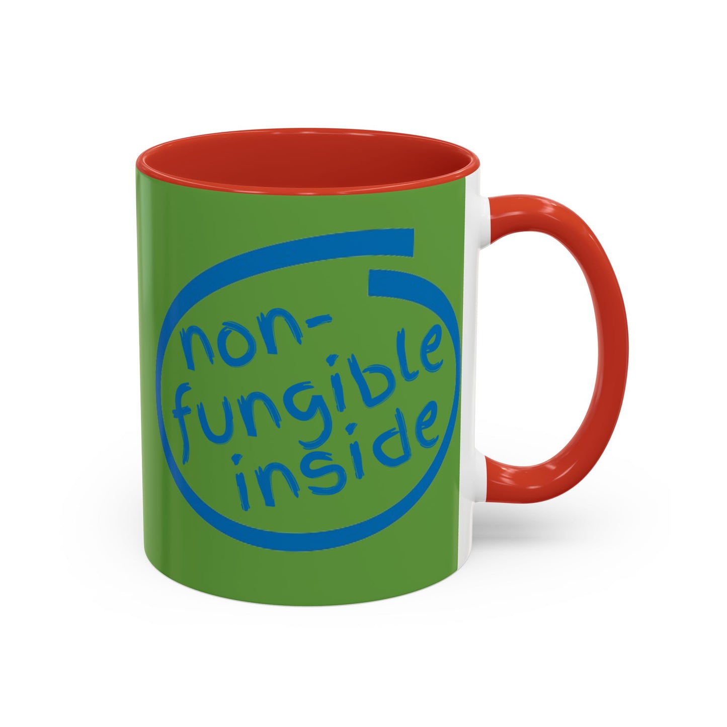 Non-Fungible Inside Green Accent Mug by cypherpunkgear.com