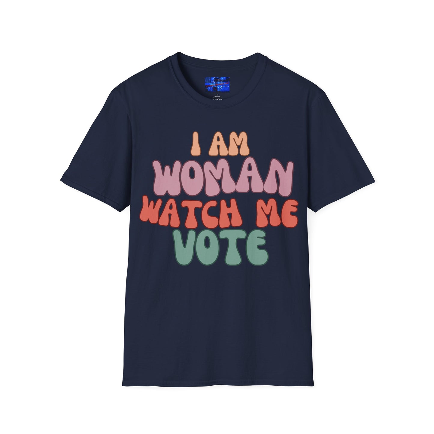 I Am Woman Watch Me Vote Dark colors Unisex T-Shirt by cypherpunkgear.com