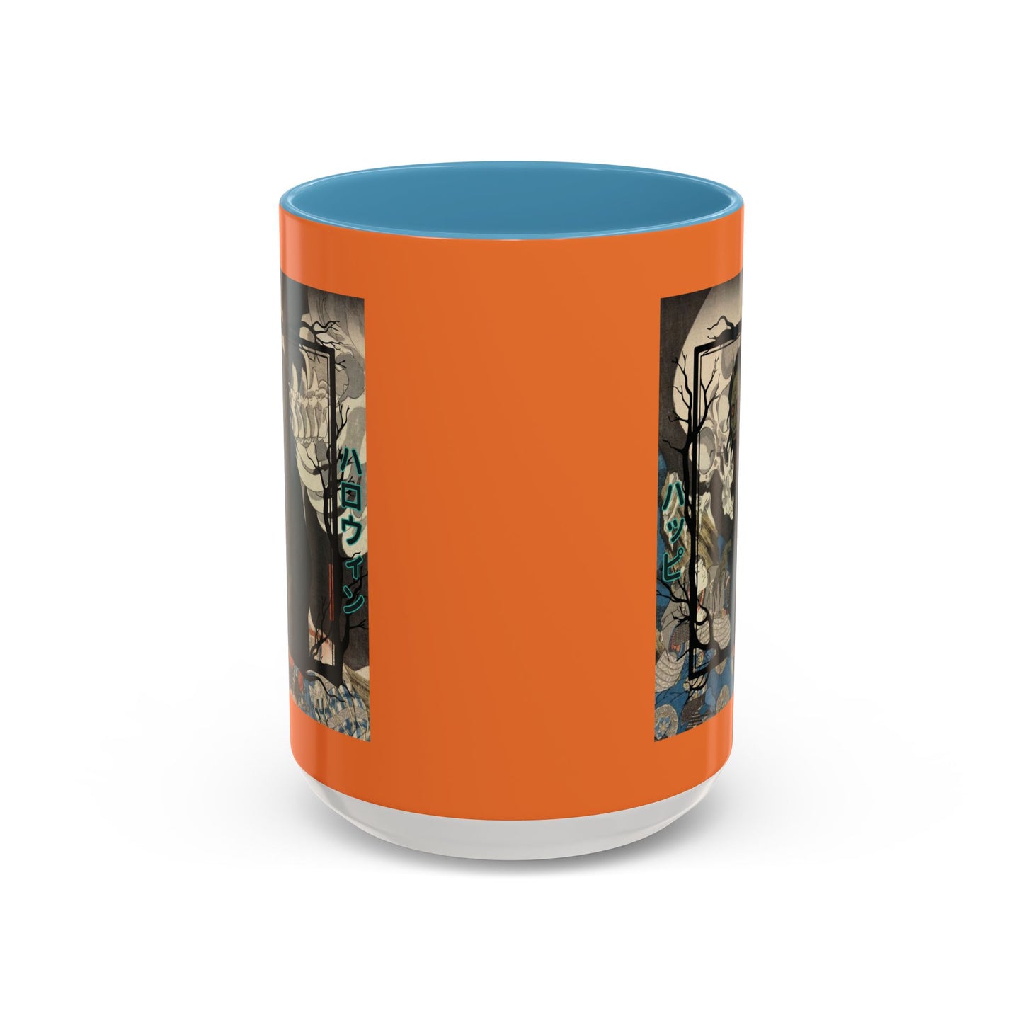 Yōkai Happy Halloween Orange Accent Mug by CreepyCrafts.boo