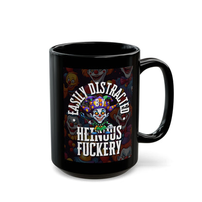 Easily Distracted by Heinous Fuckery Little Jinx Black Mug by cypherpunkgear.com