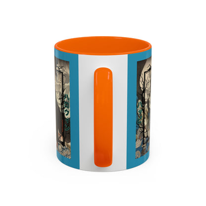 Yōkai Happy Halloween Turquoise Accent Mug by CreepyCrafts.boo