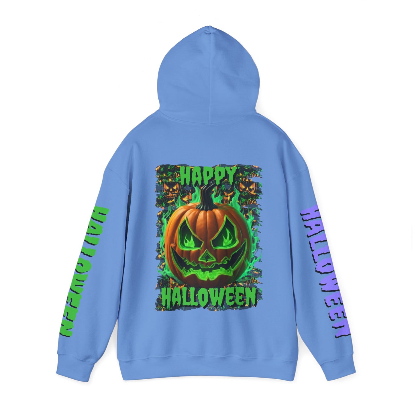 Happy Halloween Green Jack Hoodie Unisex Hooded Sweatshirt by cypherpunkgear