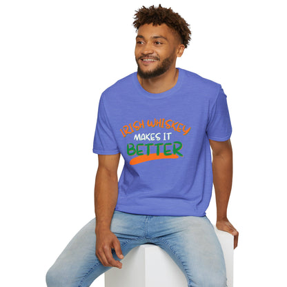 Irish Whiskey makes it better OWGfont DKcolors Unisex T-Shirt by cypherpunkgear.com