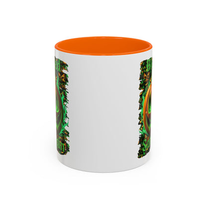 Blessed Samhain Green Jack White Accent Mug by CreepyCrafts.boo