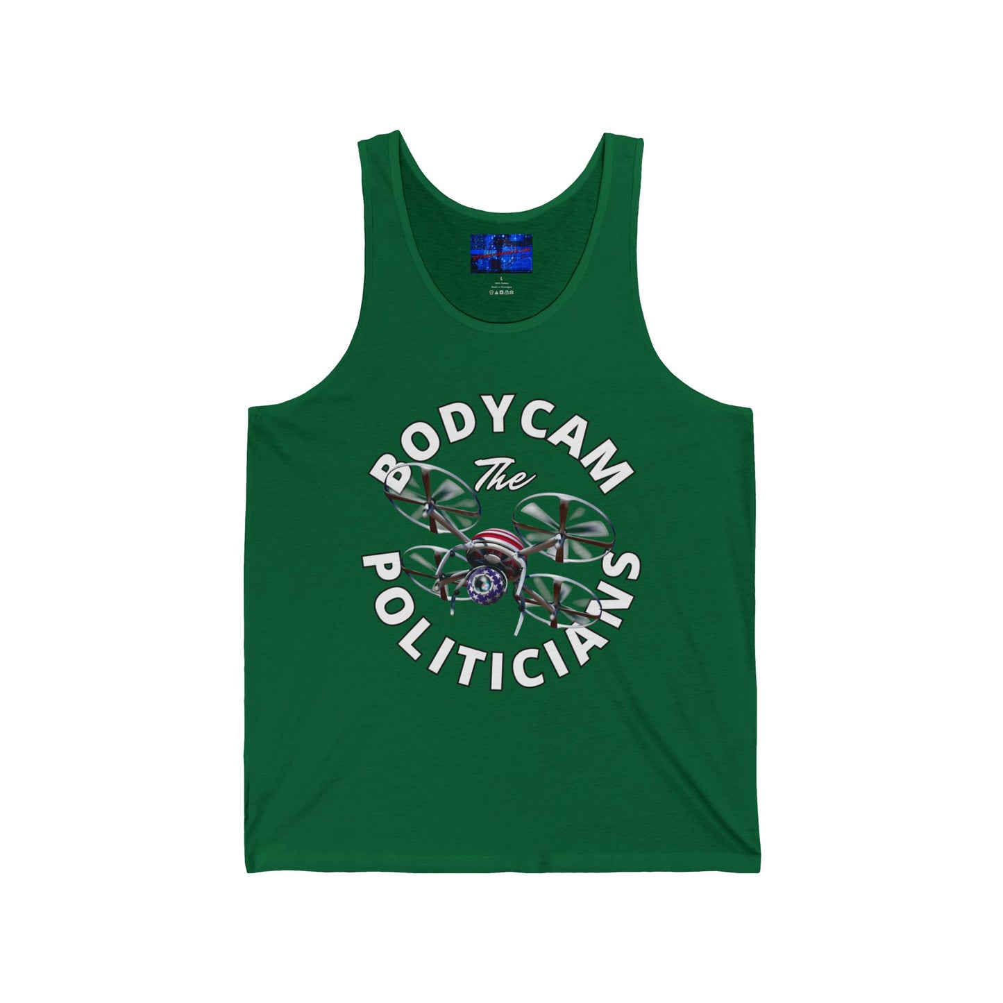 Bodycam the Politicians Drone Unisex Jersey Tank Top by cypherpunkgear.com
