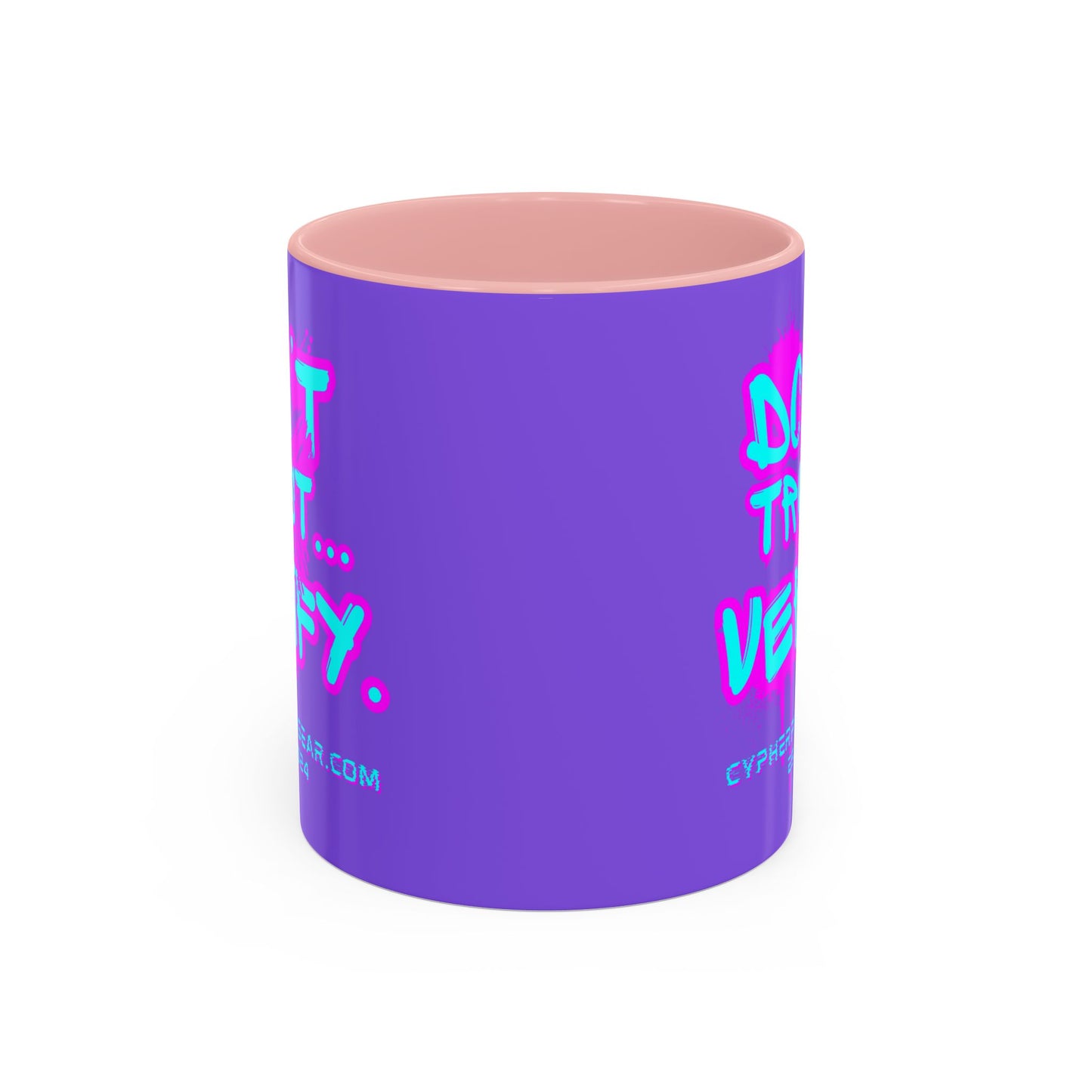 Don't Trust...Verify. Light Purple Accent Mug by cypherpunkgear.com