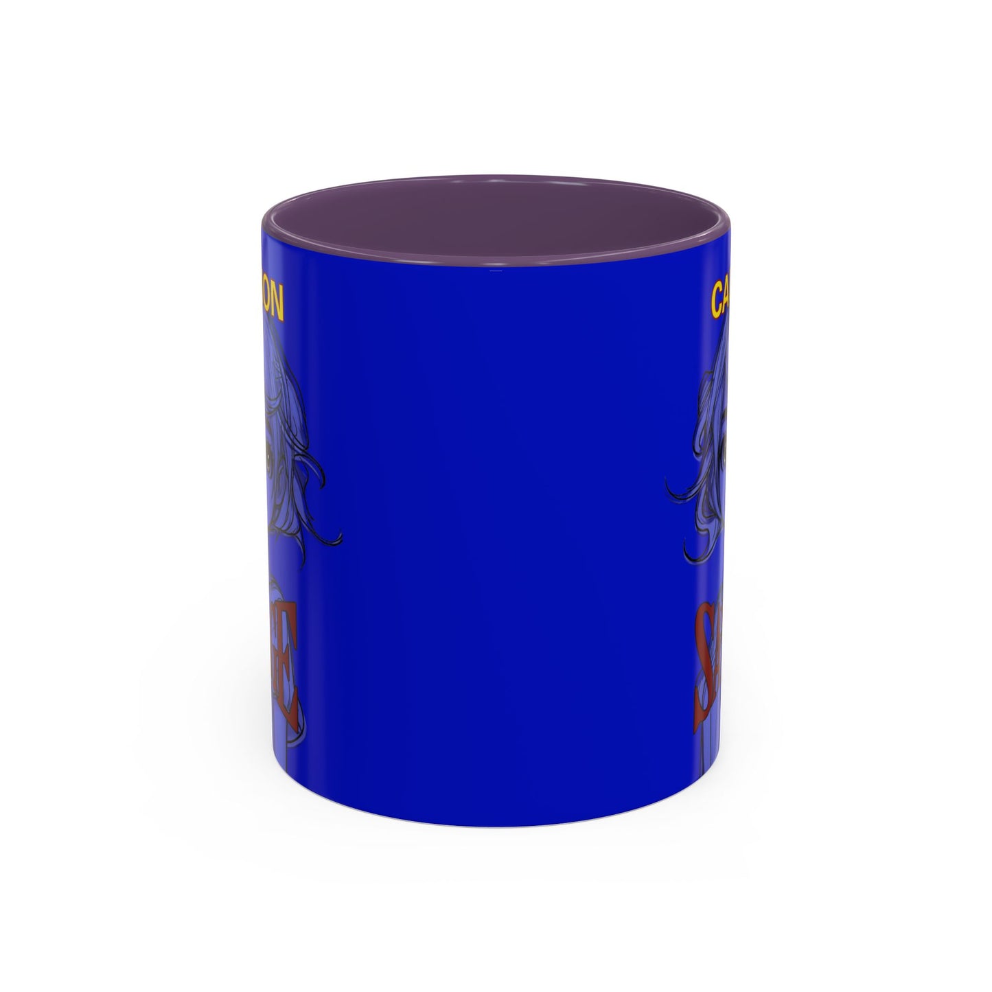 Caution, Savage Dark Blue Accent Mug by cypherpunkgear.com