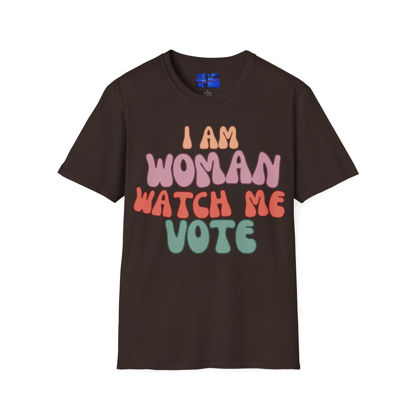 I Am Woman Watch Me Vote Dark colors Unisex T-Shirt by cypherpunkgear.com