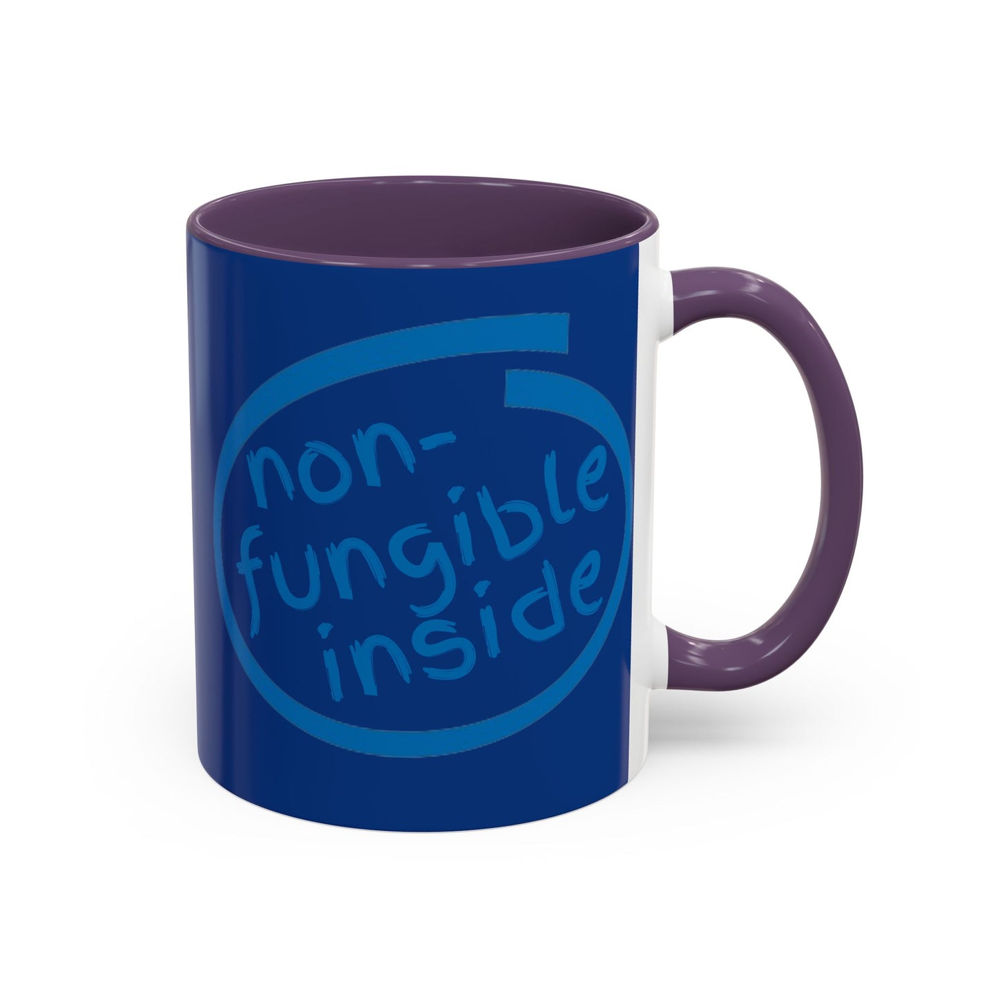 Non-Fungible Inside Dark Blue Accent Mug by cypherpunkgear.com