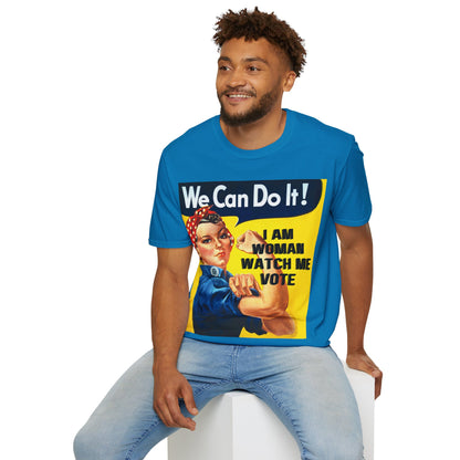 I Am Woman Watch Me Vote Rosie DKcolors Unisex T-Shirt by cypherpunkgear.com