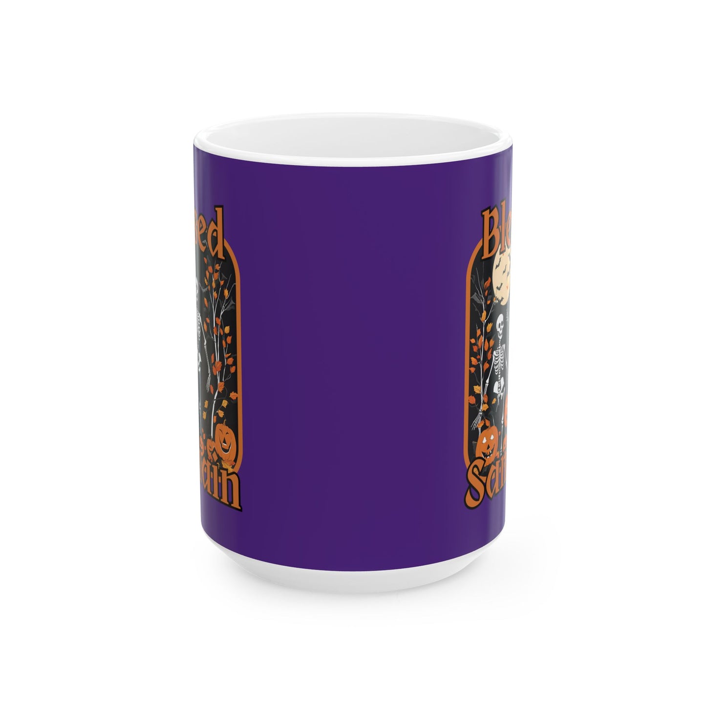 Spooktacular Skeletons of Samhain Purple Mug by cypherpunkgear