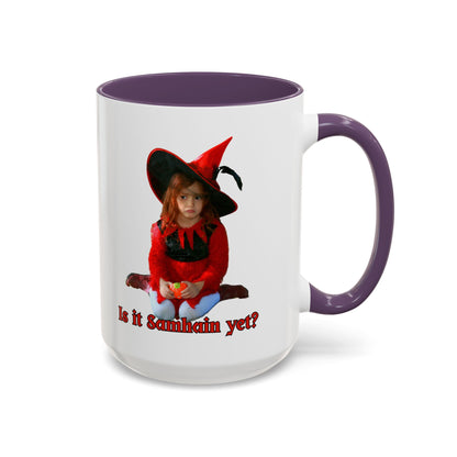 Is it Samhain yet? White Accent Mug by CreepyCrafts.boo